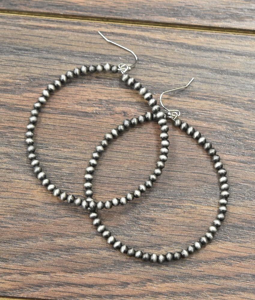 Handmade Bead Hoop Earrings-721227