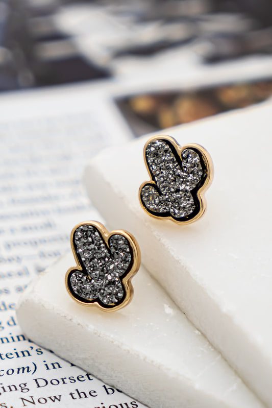 faux druzy cactus stud earrings