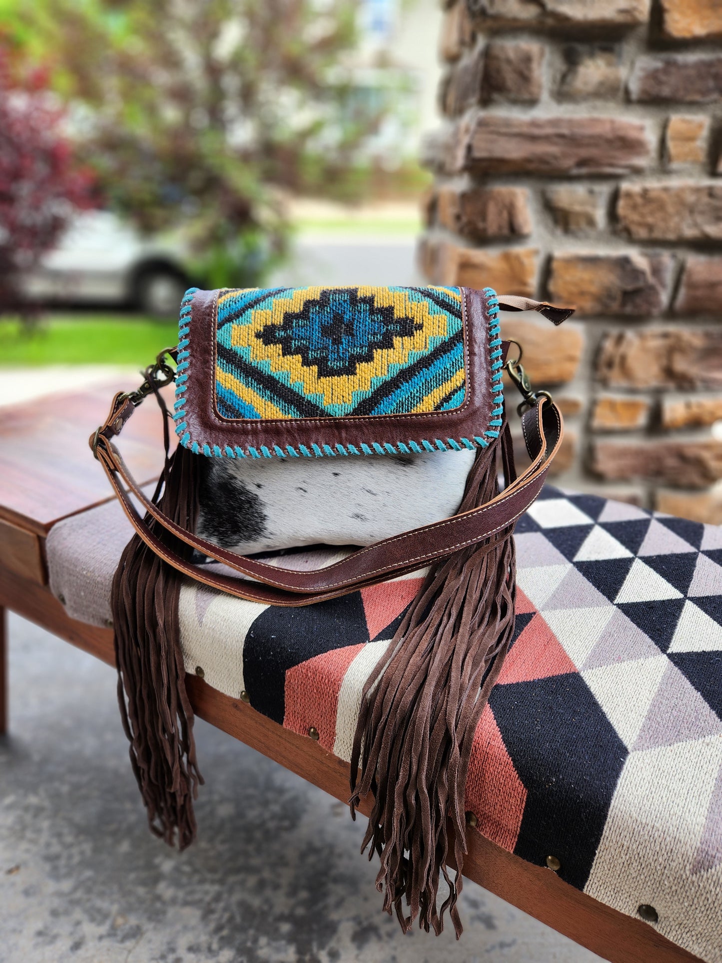 Wild West Boho Leather & Hairon Bag