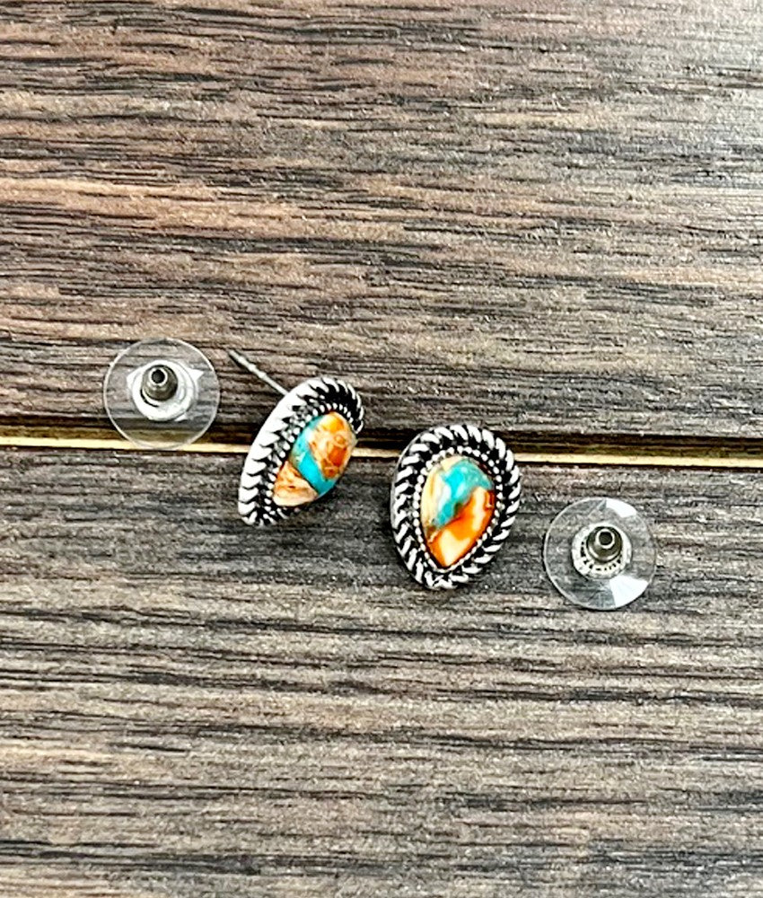 10mm Drop Gemstone Stud Earrings 726240