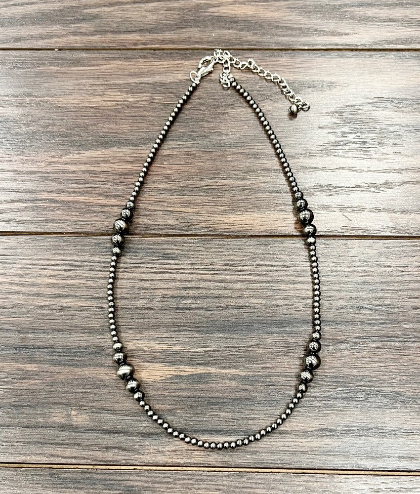 22" to 27" Long, Handmade Clustered Polish Bead Necklace 739450