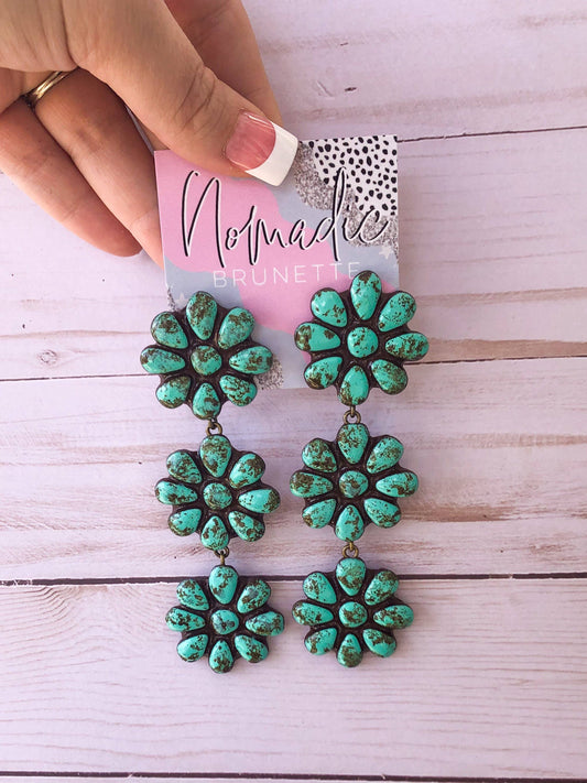 The Wynette Earrings- Turquoise Stone