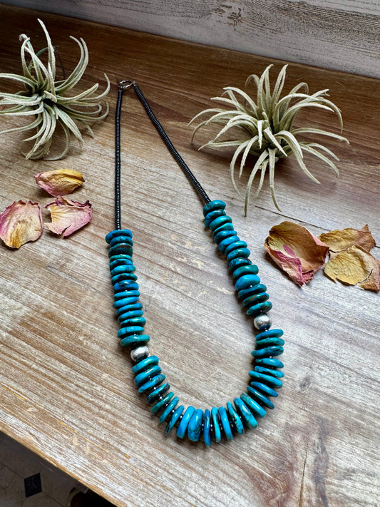 23-Inch Deep Blue Turquoise Necklace & Sterling Accents – Exclusive to The Bijoux FAB