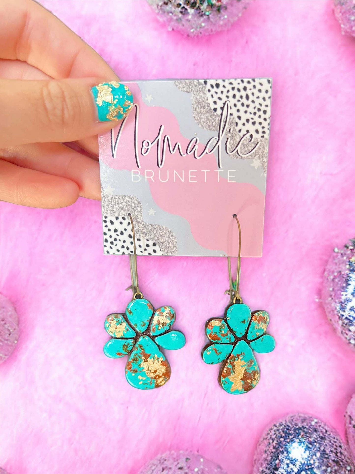 Aquilla Earrings- Turquoise Stone Western Handmade
