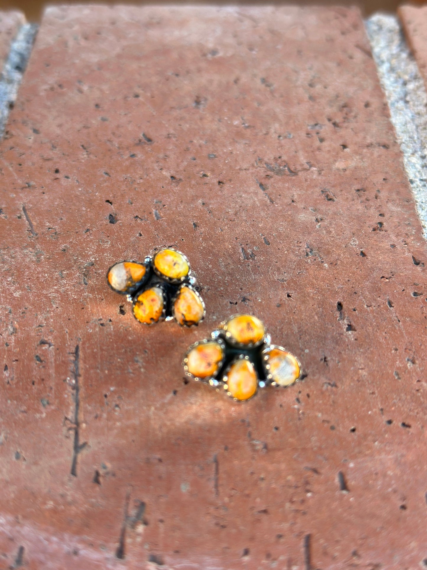 Nizhoni “The Backroads” Bumble Bee Jasper & Sterling Silver 4 Stone Earrings Handmade