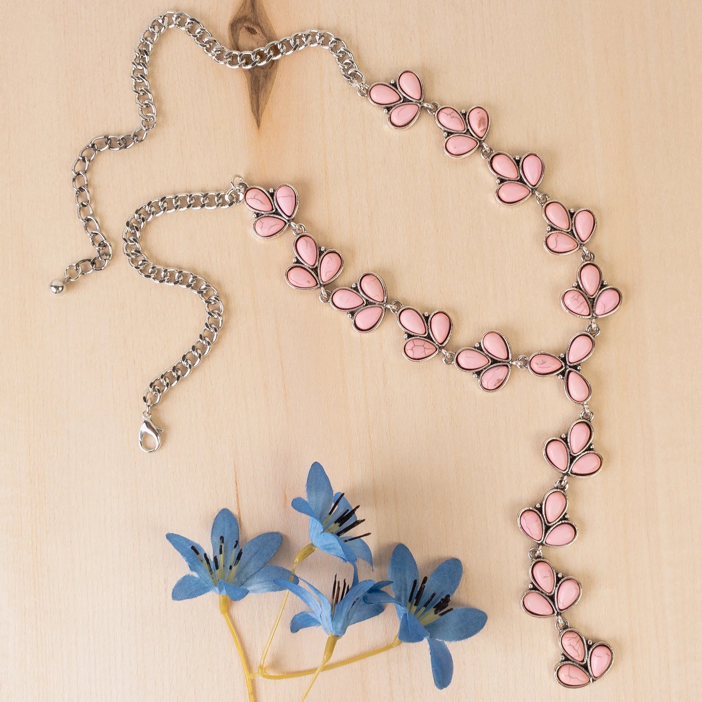 Squash Blossom Necklace - Pink