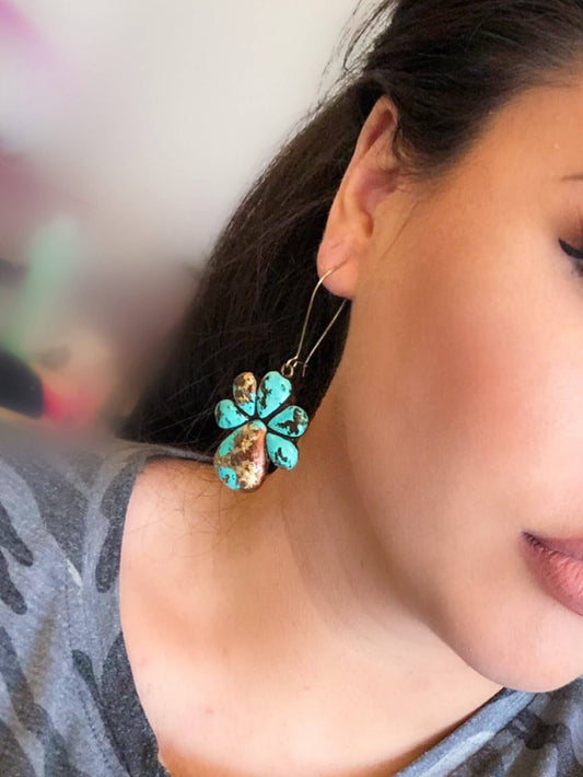 Aquilla Earrings- Handmade from Clay Turquoise Stones