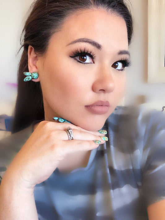 Whitley Stud Earrings- Turquoise Stones