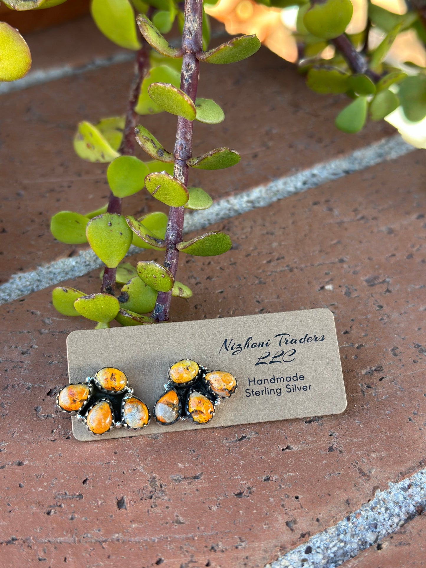 Nizhoni “The Backroads” Bumble Bee Jasper & Sterling Silver 4 Stone Earrings Handmade