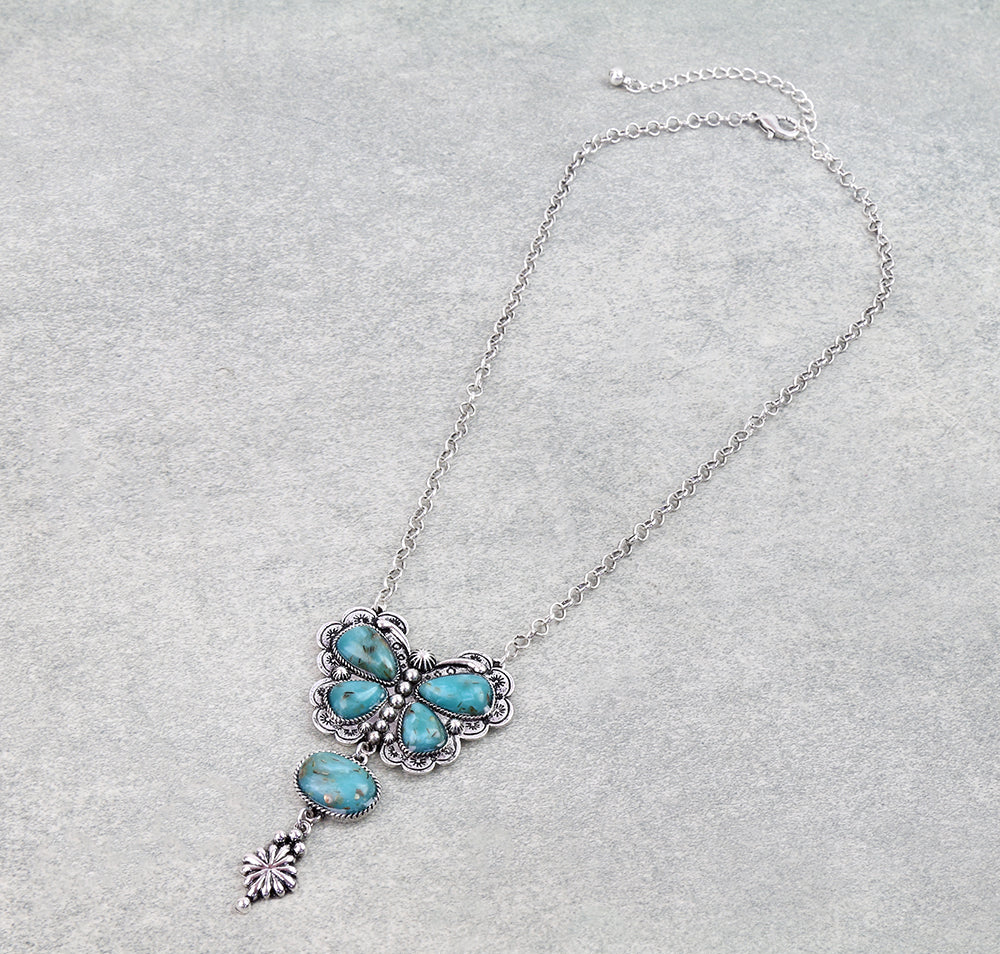 Western Butterfly Stone Necklace