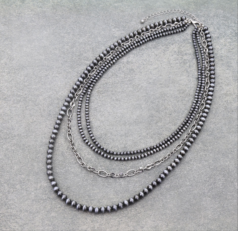 Style Pearl & Chain Multi-Strand Necklace