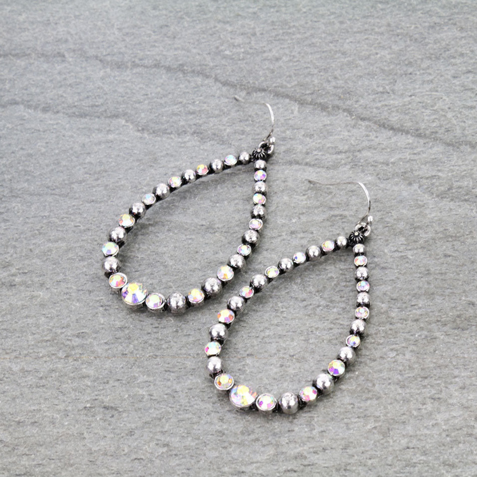 Western Teardrop Stone Dangle Earrings