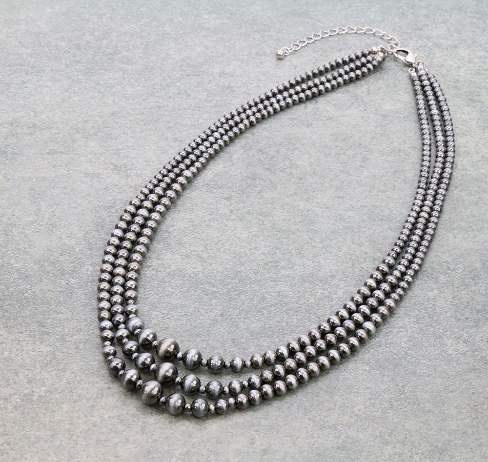 3 Row Style Pearl Necklace