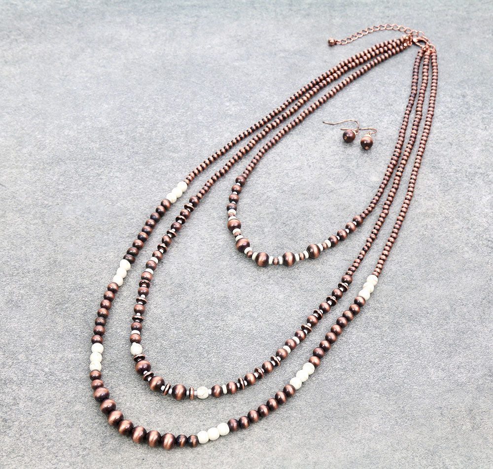 Multi Layered Style Pearl Necklace Set