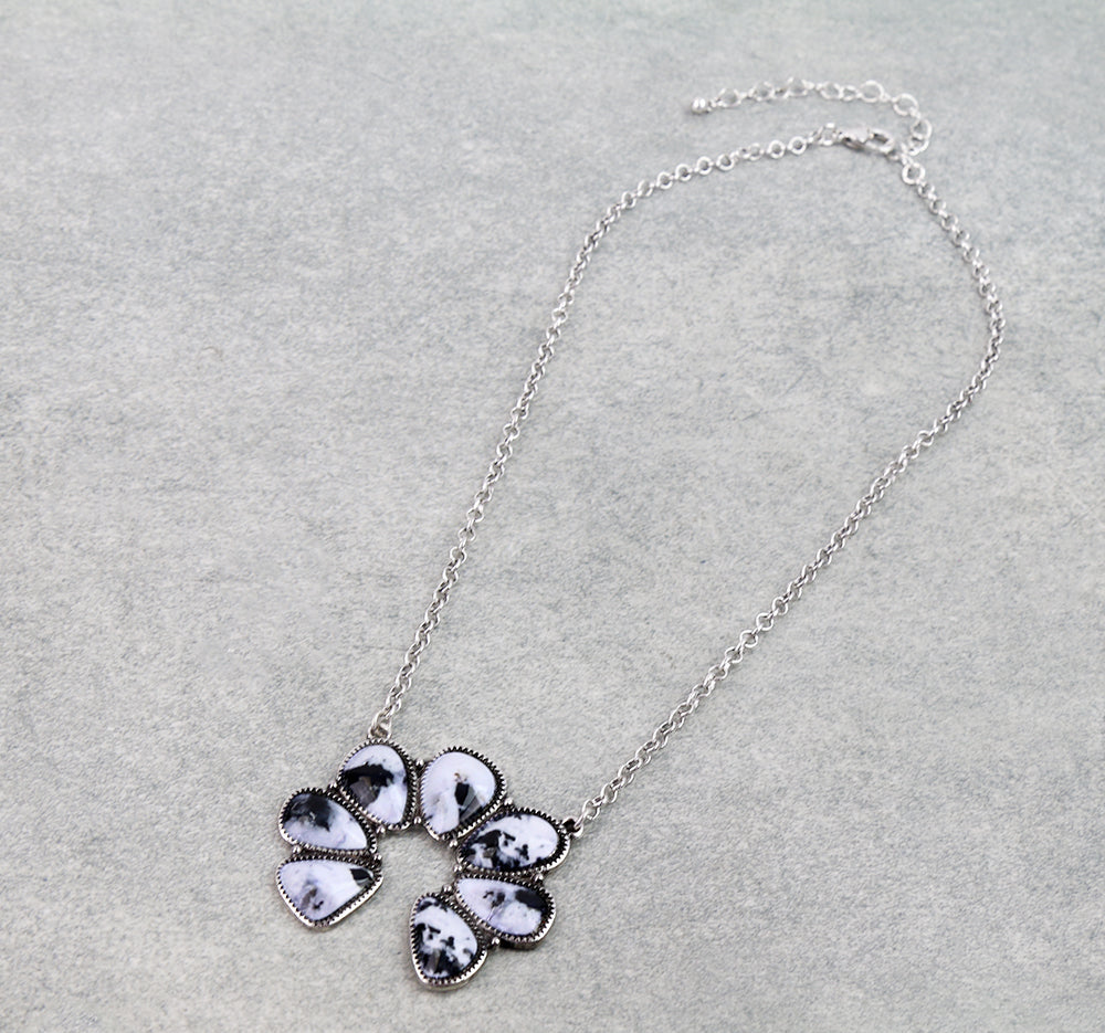 Western Squash Blossom Stone Necklace