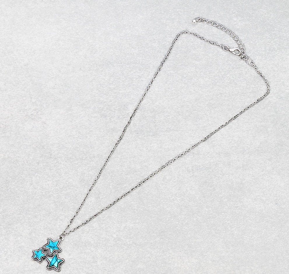 Western Triple Star Pendant Necklace