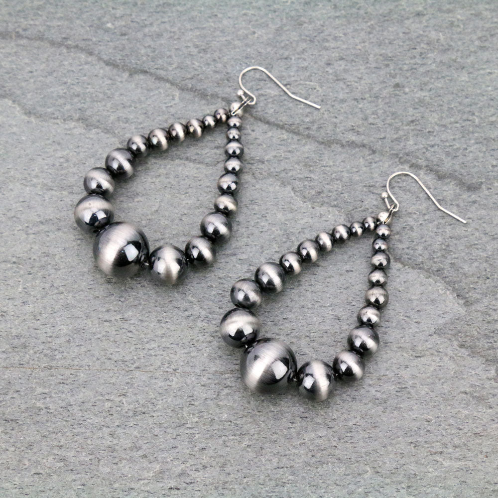 Navajo Style Pearl Dangle Earrings