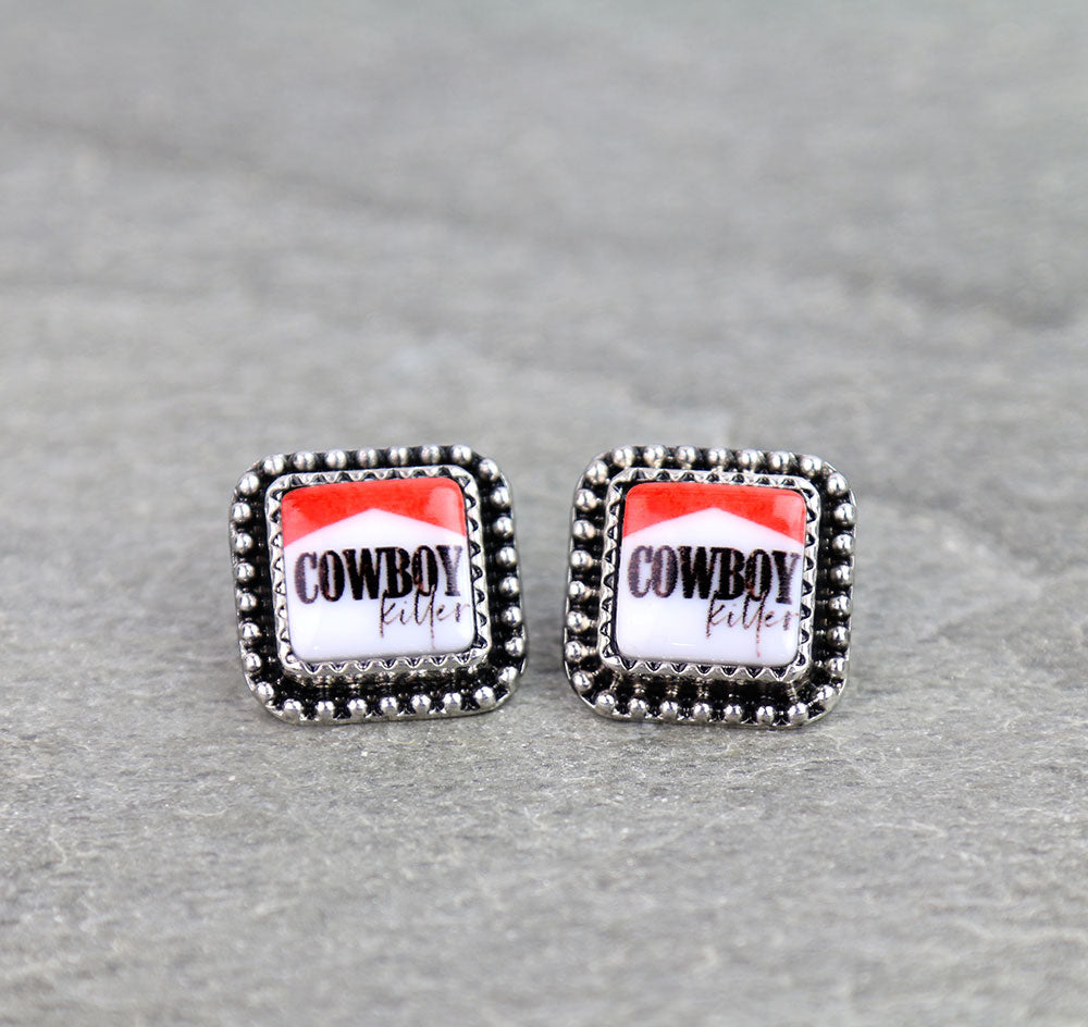 Western Cowboy Killer Stud Earrings