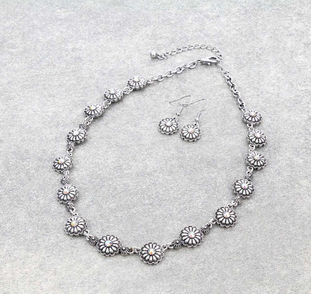 Western Concho Statement Necklace Set