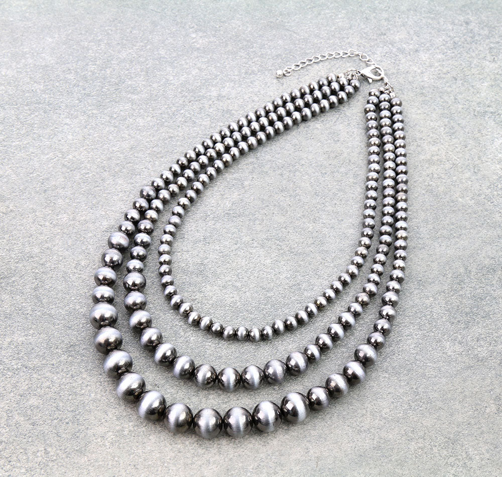 3Row Style Pearl Necklace