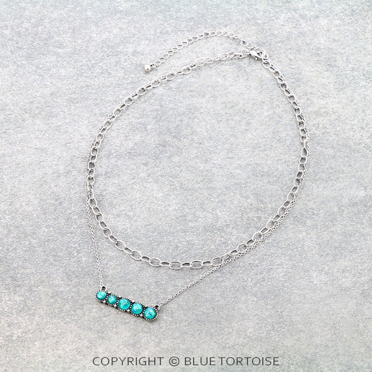 2Row Opal Stone Necklace