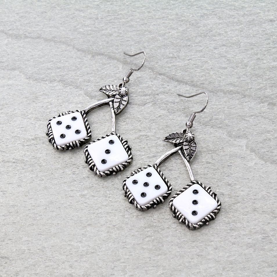 Cherry Dice Dangle Earrings