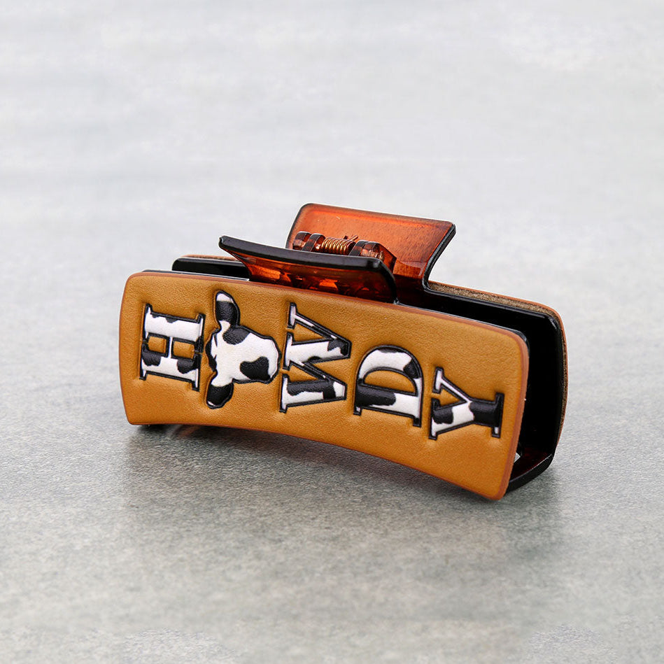 Large Western HOWDY Hair Claw Clip