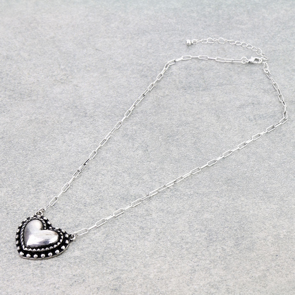 Western Bubble Heart Necklace