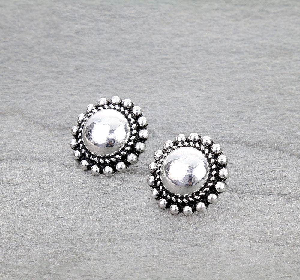 Western Ball TXR Concho Stud Earrings
