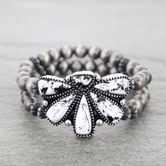 Western Hand Stone Stretch Bracelet
