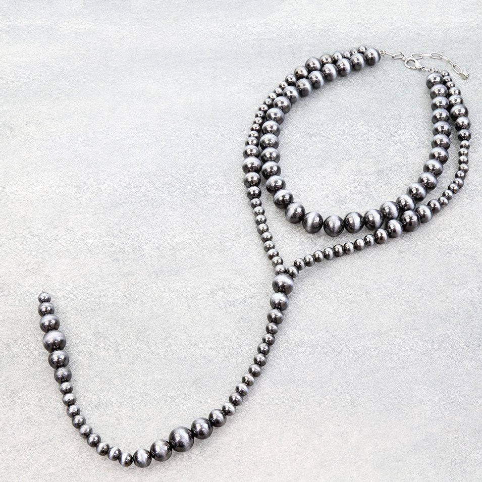 2 Row Navajo Style Pearl Y Necklace