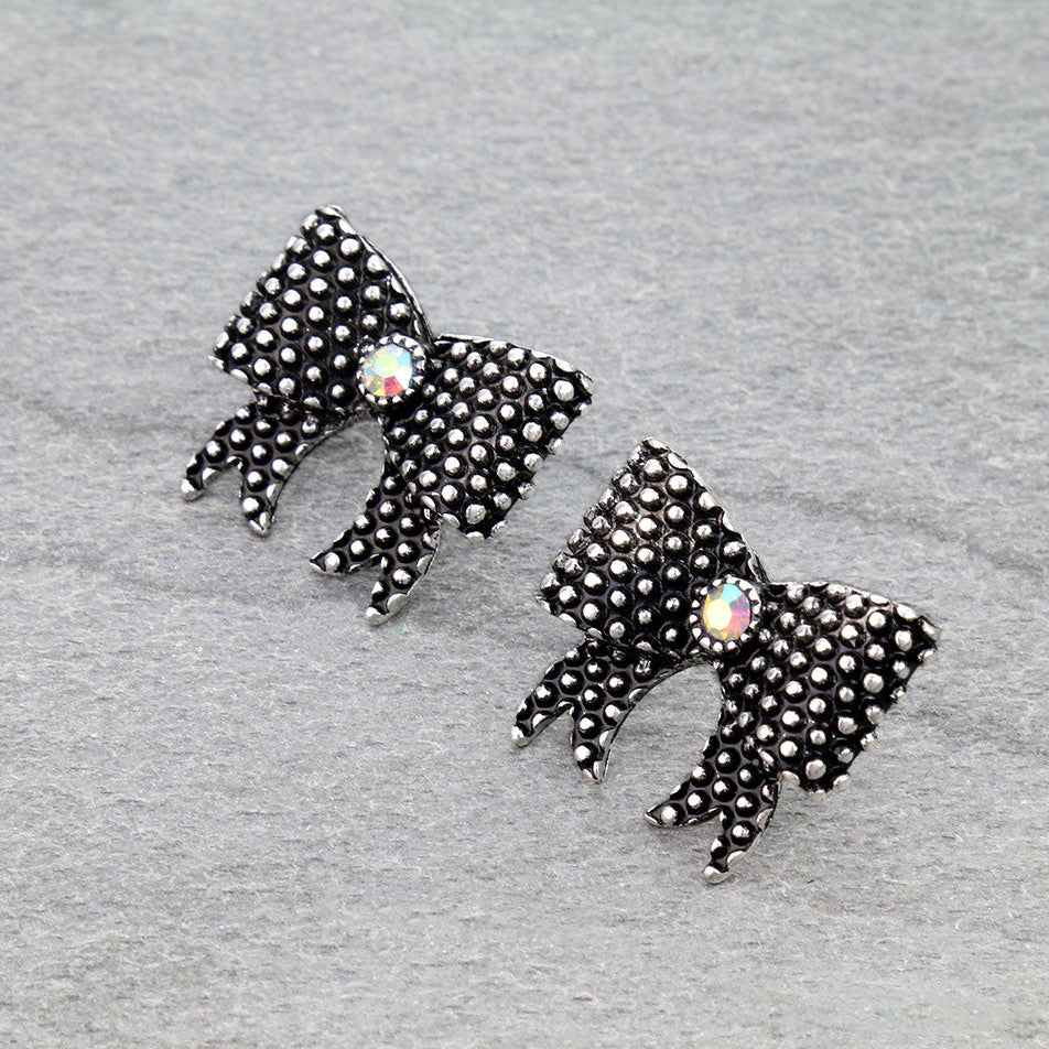 Western Bow Dot Bubble Stud Earrings