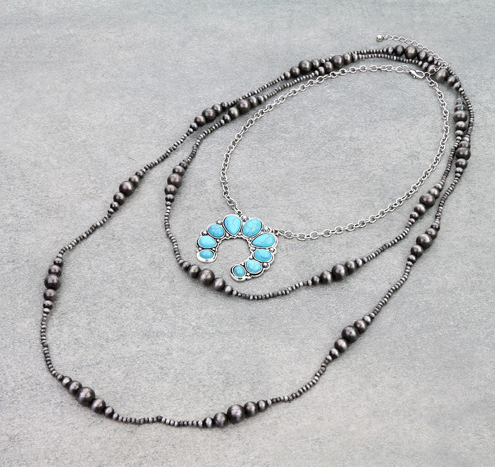 3 Layered Squash Blossom Necklace