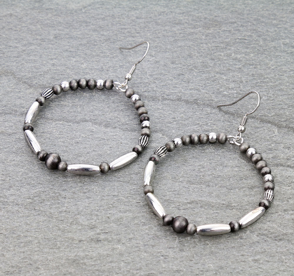 Pearl Round Dangle Earrings
