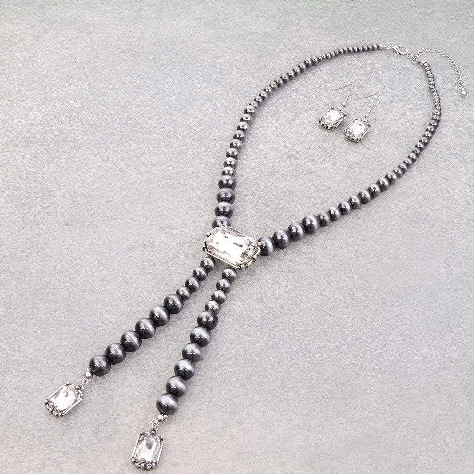 Navajo Style Pearl Stone Necklace Set