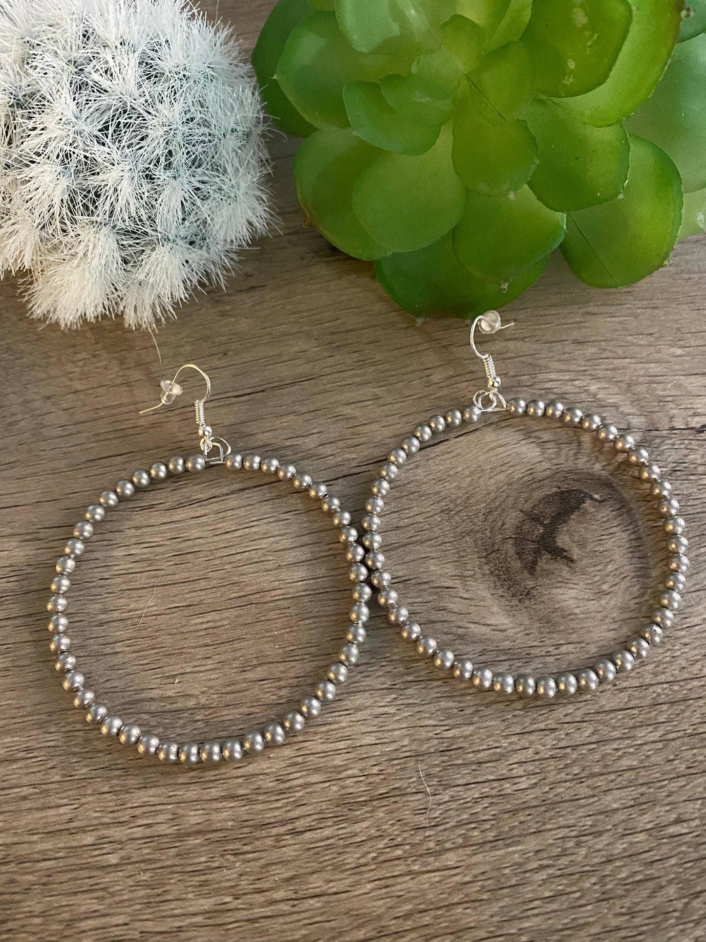 Silver plated hoop - western jewelry
