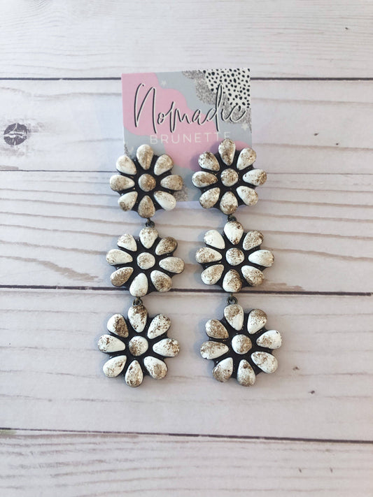 The Wynette Earrings- White Stone