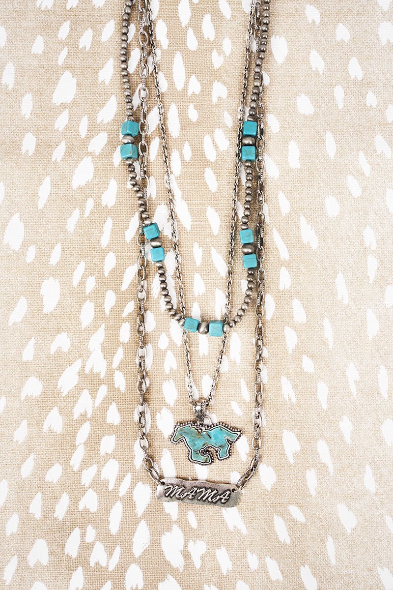 TURQUOISE HORSE MAMA LAYERED NECKLACE