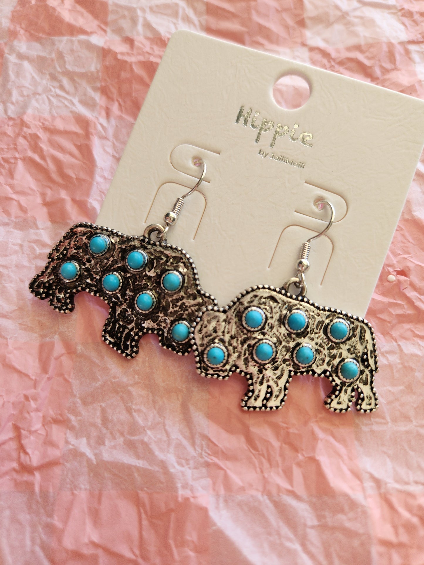 Western Buffalo Faux Stone Dangle Earrings