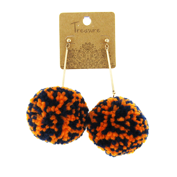 fuzzy ball drop orange and navy