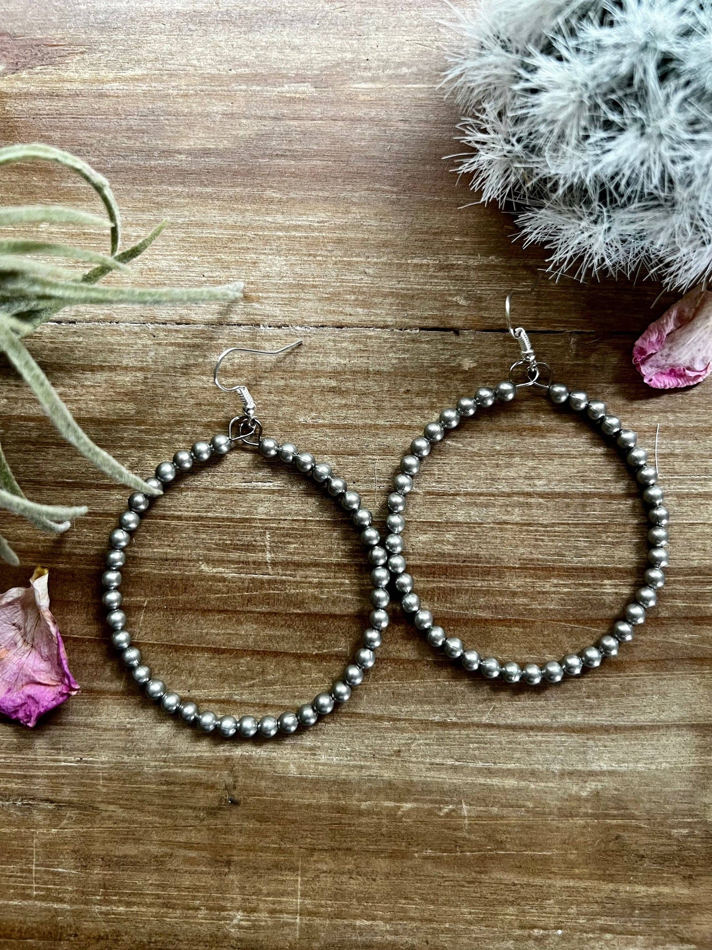 Silver plated hoop - western jewelry