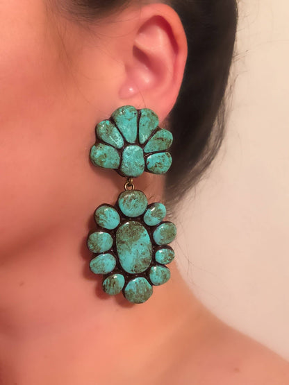The Roan Earrings - Turquoise Stone No Fringe