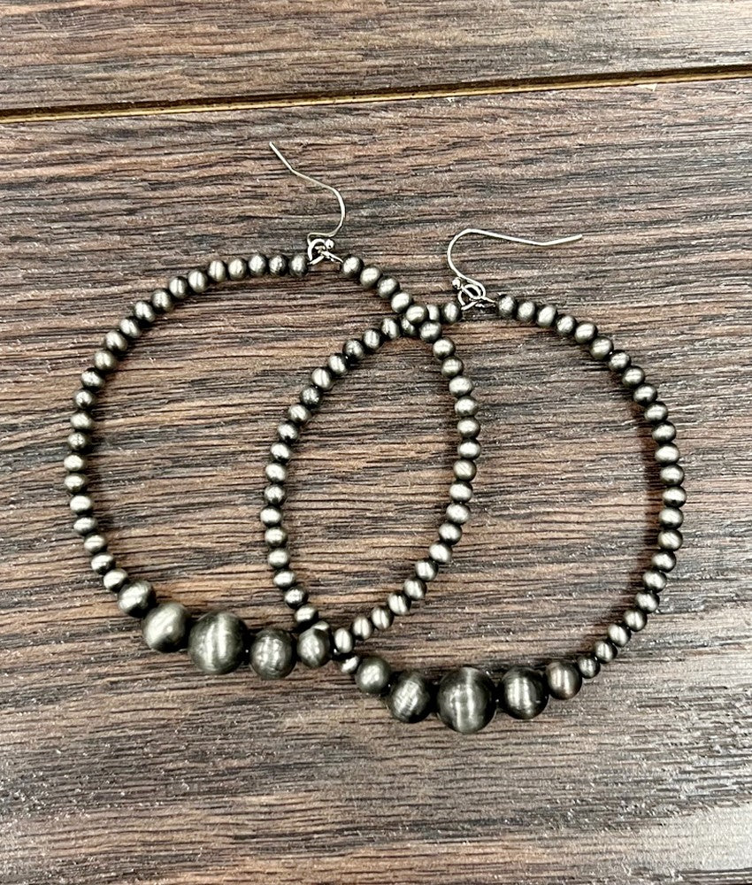 Handmade Navajo Bead Hoop Earrings
