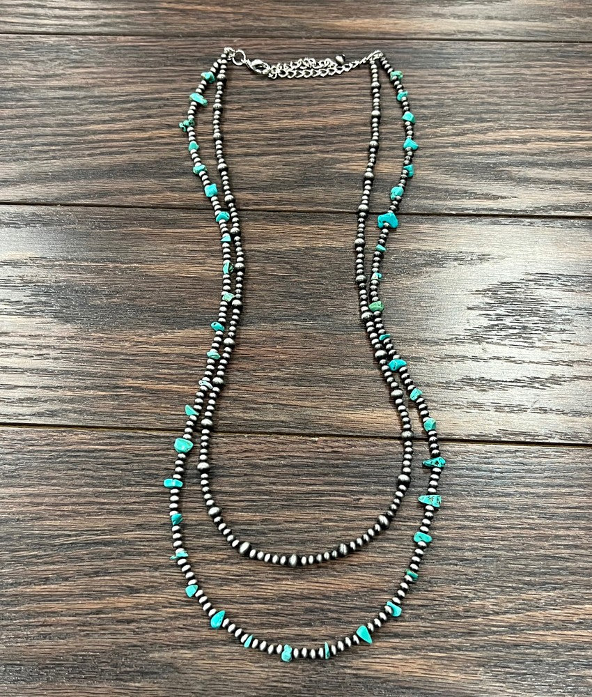 Handmade Navajo Bead, Turquoise Necklace 737113