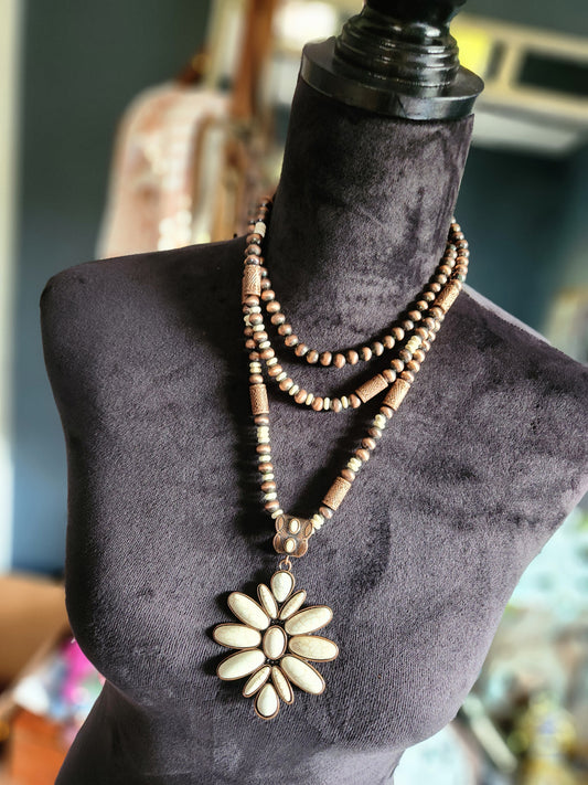Squash Blossom Necklace - Ivory & Copper