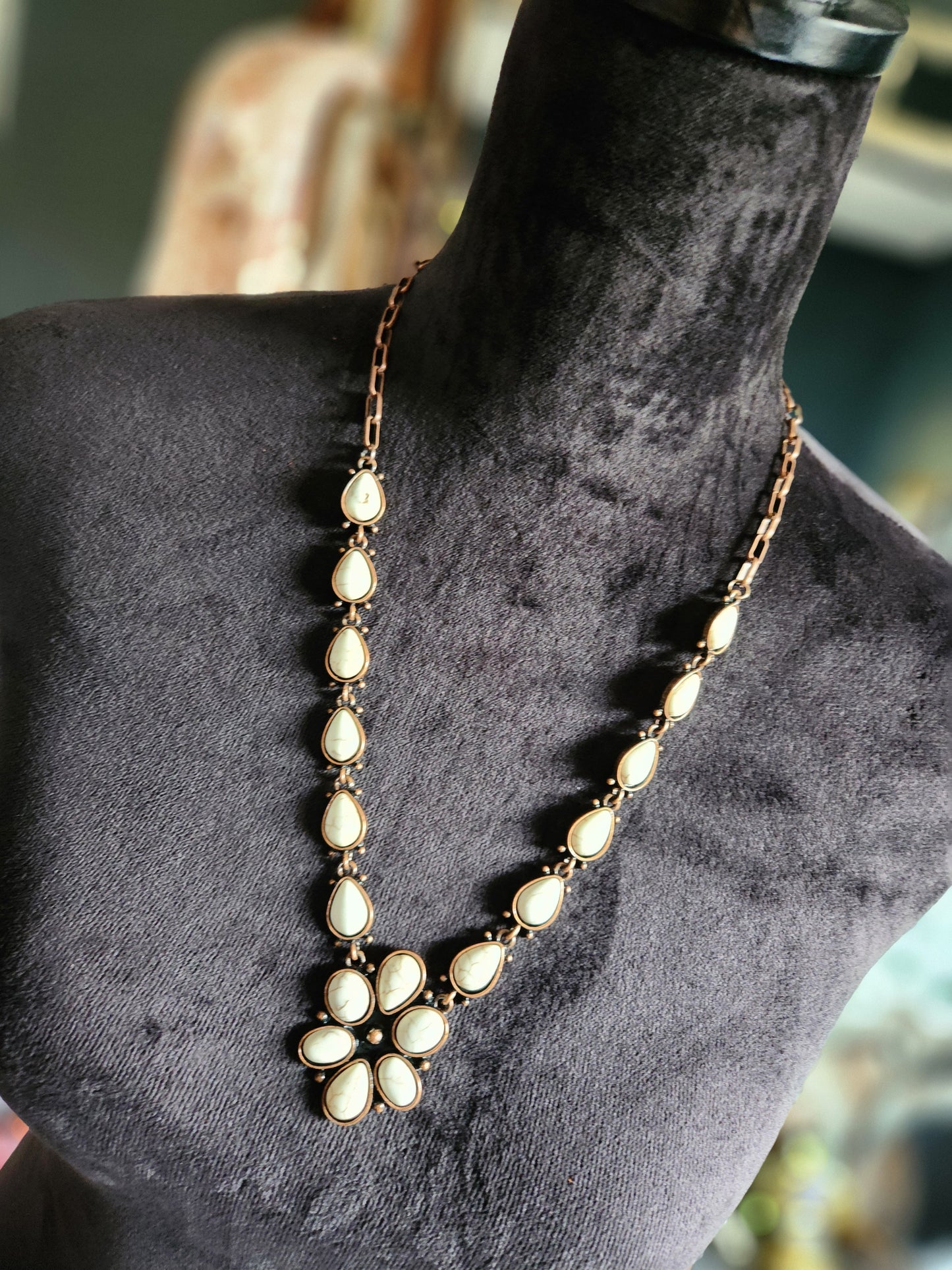Squash Blossom Necklace - Ivory & Copper