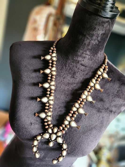 Squash Blossom Necklace - Ivory & Copper