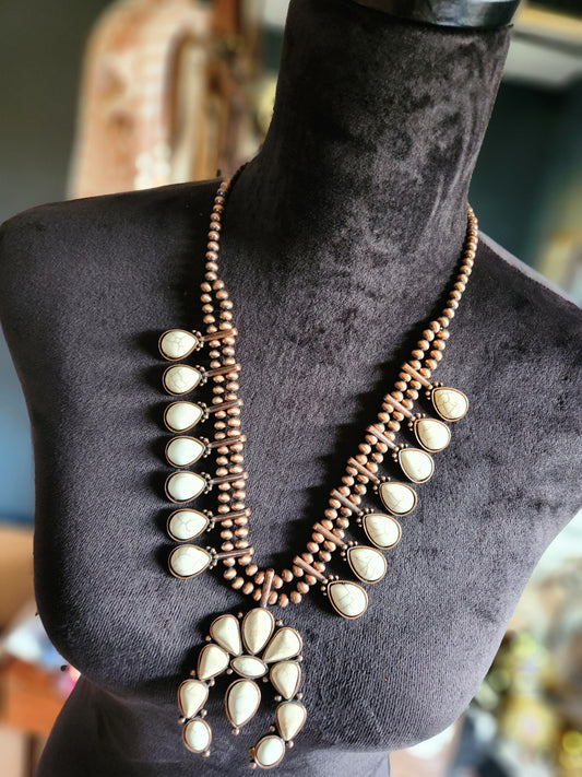 Squash Blossom Necklace - Ivory & Copper