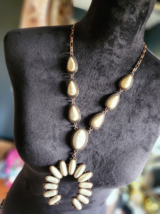 Squash Blossom Necklace - Ivory & Copper