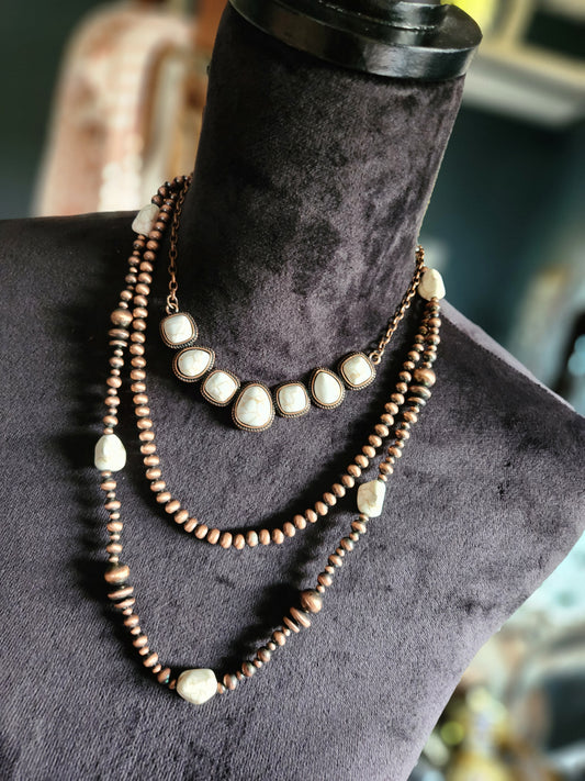 Squash Blossom Necklace - Ivory & Copper